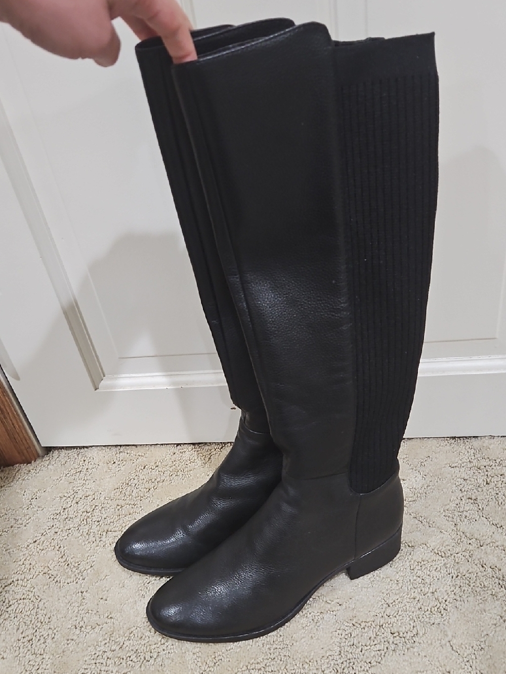 Kenneth Cole Black Tall Women's Riding Boots - Classic Knee High Style